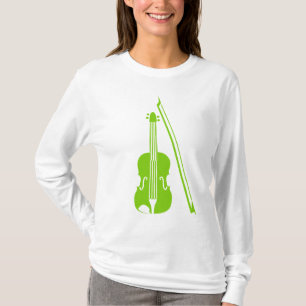 Camiseta Violino - Verde marciano
