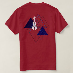 Camiseta Violino vermelho com nome mínimo e violinista mod