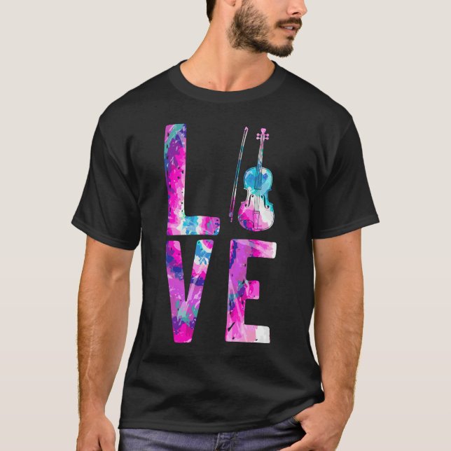 Camiseta Violino Violinista Love Watercolor (Frente)