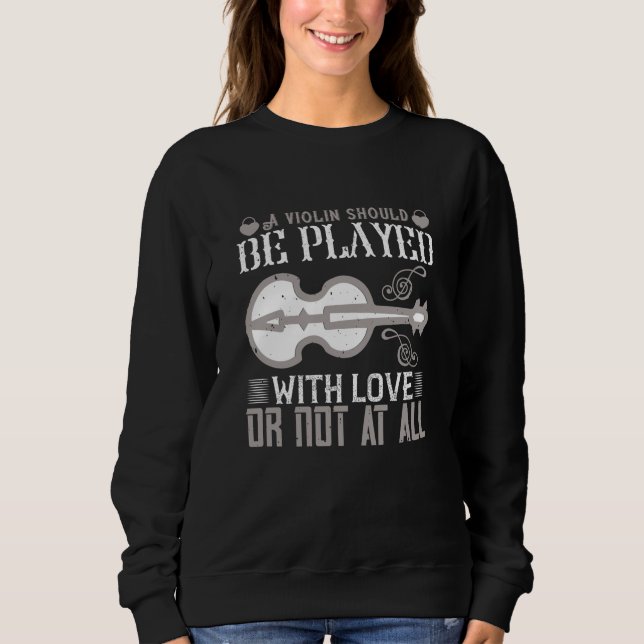 Camiseta Violino - Violino Deve Ser Tocado Com Amor (Frente)