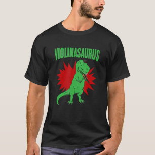 Camiseta Violinossauro Violinista Orquestra de Dinossauros