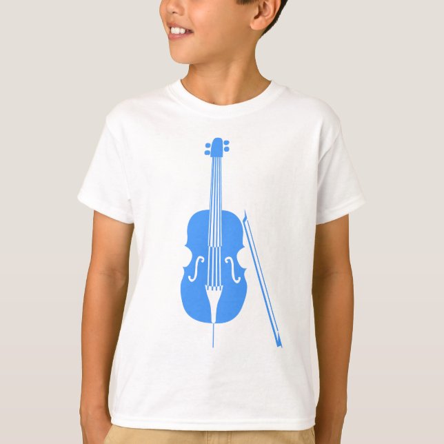 Camiseta Violoncelo - azul bebé (Frente)