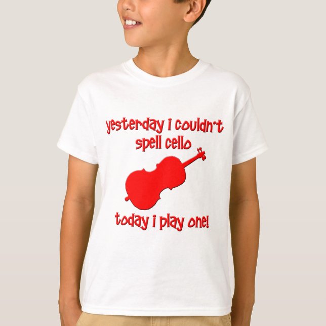 Camiseta violoncelo engraçado (Frente)