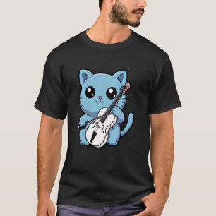 Camiseta Viotista Gato Tocando Violoncelo Gatinhos Músicos