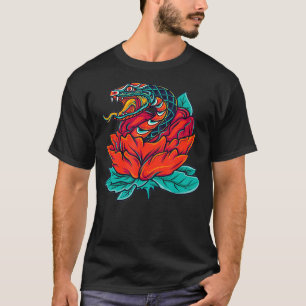Camiseta Viper Cobra de Tatuagem Japonês Tradicional