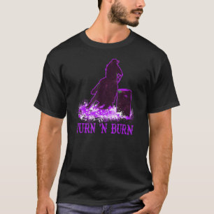 Camiseta Vira e Queima de Barril de Corrida de Rodeio Vaca