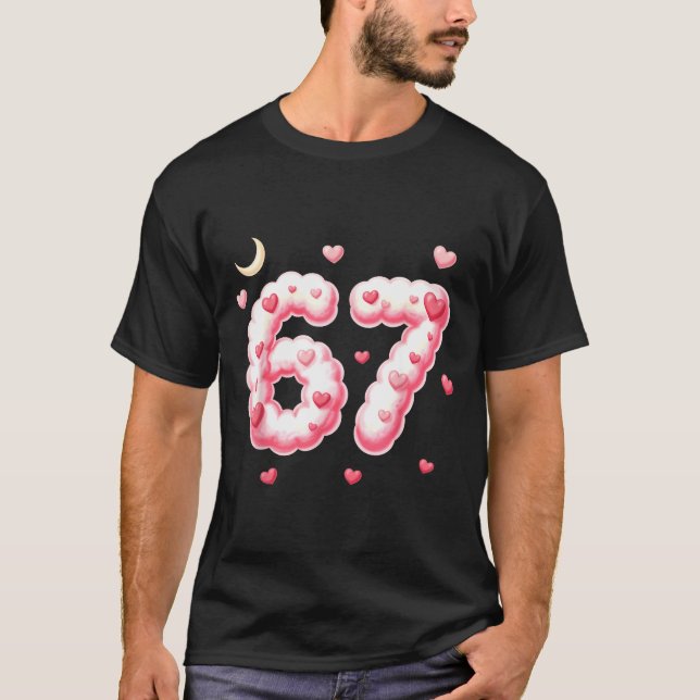 Camiseta Viral 67 Kawaii Hearts Valentine's Day Girls Humor (Frente)