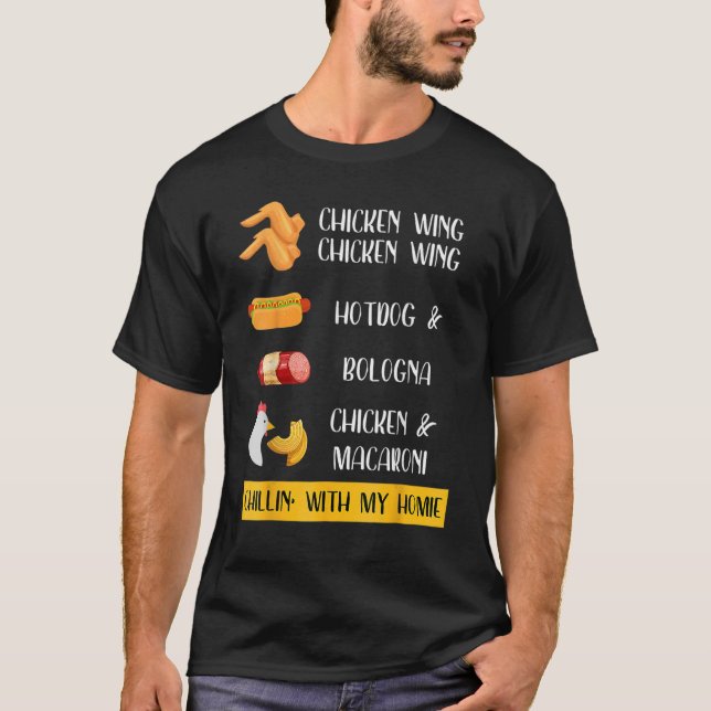 Camiseta Viral Chicken Wing Chicken Wing Hot Dog Bologna En (Frente)