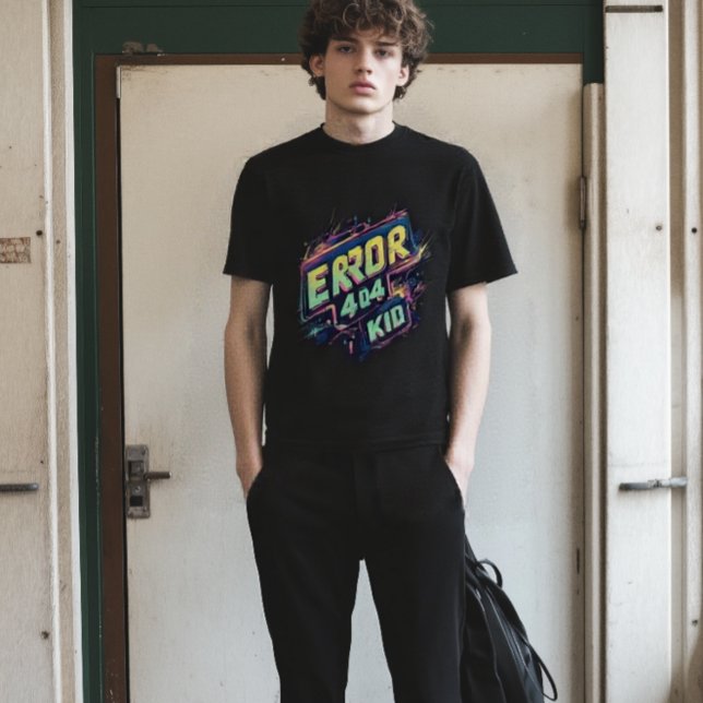 Camiseta Viral Neon Glitch 404 Tee (Criador carregado)