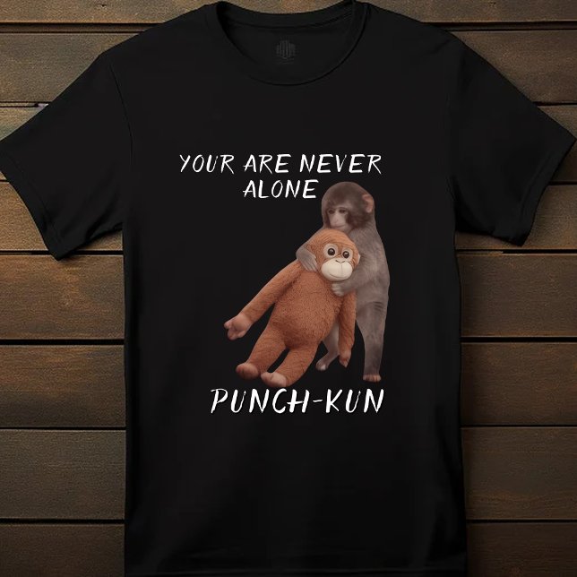 Camiseta Viral Punch Monkey Abraçando Brinquedo Fofo (Criador carregado)