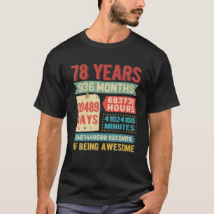 Camiseta Virando 78 Anos De Idade 78 O Aniversário Decorat
