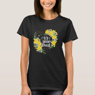 Camiseta Virando 89 anos Floral, 89 anos, 89 anos, oitava e