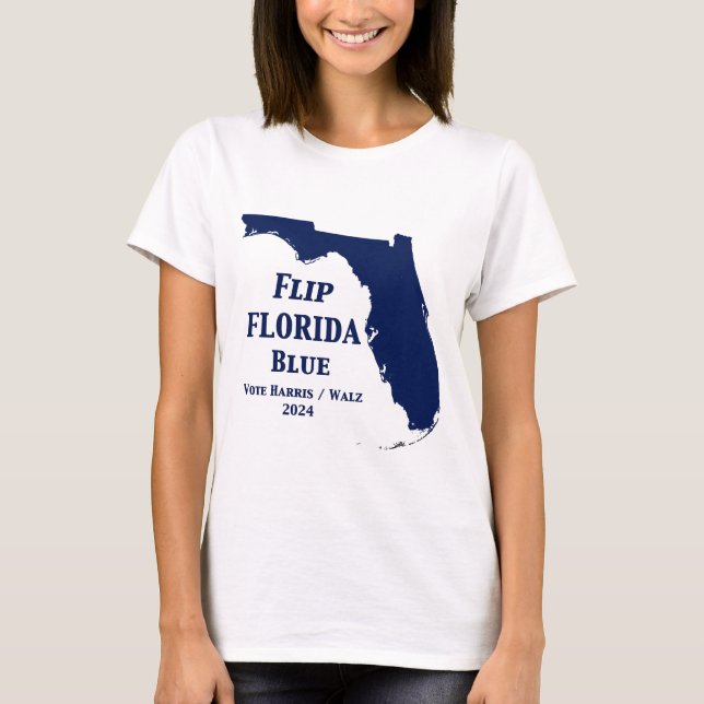 Camiseta Vire a Flórida Azul em 2024 (Frente)