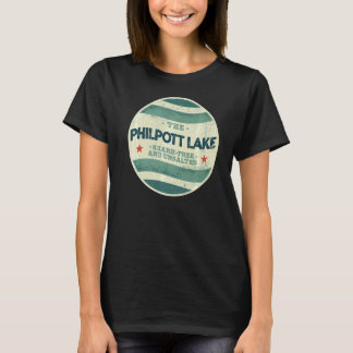 Camiseta Virg para acampar sem sal e sem tubarões do lago P