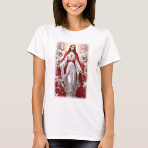 Camiseta Virgem Abençoada Maria Católica Cristã