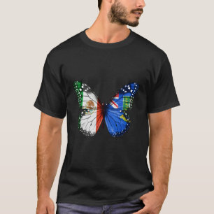 Camiseta Virgem Britânica Mexicana Islanders Flag Butterfly