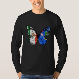 Camiseta Virgem Britânica Mexicana Islanders Flag Butterfly