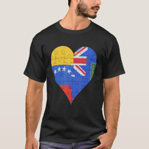 Camiseta Virgem Britânica venezuelana Islanders Flag Heart