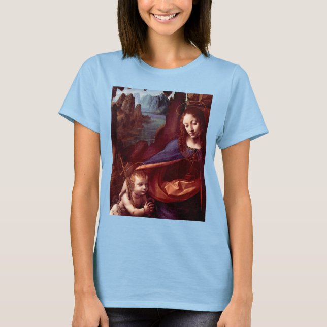 Camiseta Virgem das Rochas de Leonardo da Vinci (Frente)