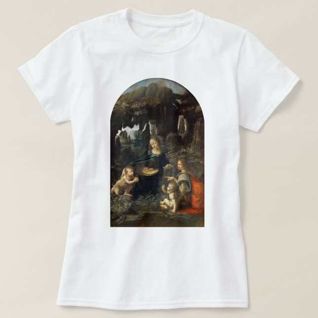 Camiseta Virgem das Rochas, Leonardo da Vinci (Frente do Design)