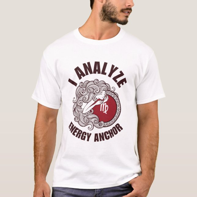Camiseta Virgem: Eu analizo a âncora de energia (Frente)