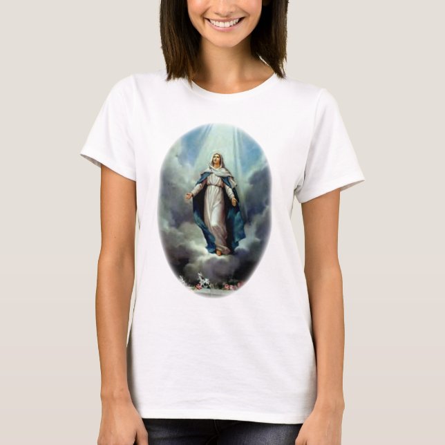 Camiseta Virgem Maria abençoada - mãe do deus (Frente)