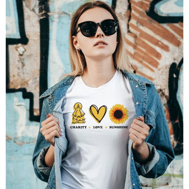 Camiseta Virgem Maria, Amor E Girassol (Criador carregado)