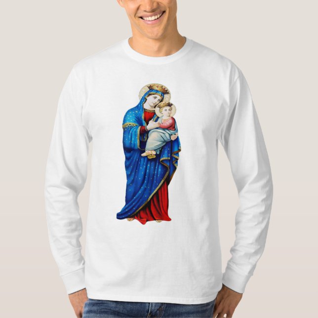 Camiseta Virgem Maria com Jesus Bebê (Frente)