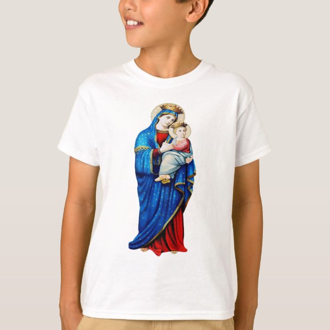 Camiseta Virgem Maria com Menino Jesus (Frente)