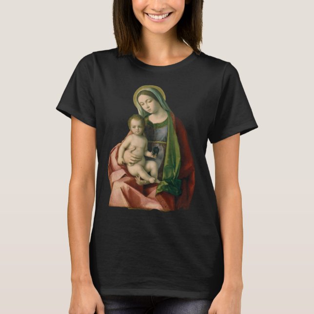 Camiseta Virgem Maria com Menino Jesus religioso (Frente)