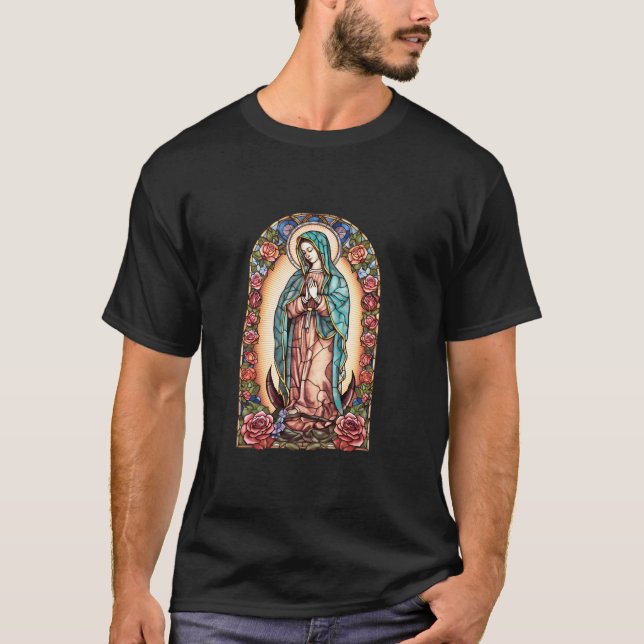 Camiseta Virgem Maria De Guadalupe Gráfico Religioso C (Frente)