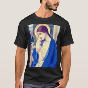 Camiseta Virgem Maria e Menino por Marianne Stokes