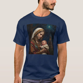 Camiseta Virgem Maria e Natal de Jesus
