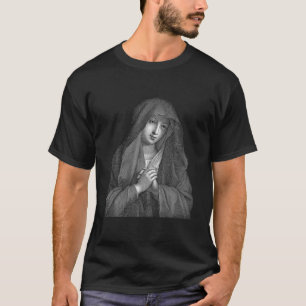 Camiseta Virgem Maria Madonna Retrato Linha Teto Católico