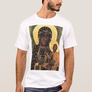 Camiseta Virgem Negra Maria Ícone Polônia Nossa Senhora