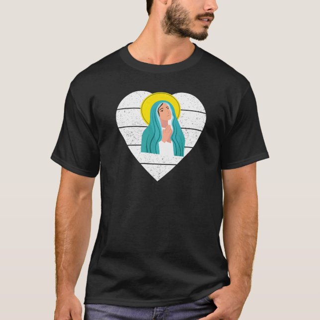 Camiseta Virgem Santa Rosária Devout Católica (Frente)