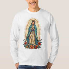 Camiseta Virgin of Guadalupe Men's Long Sleeve Tee Shirt