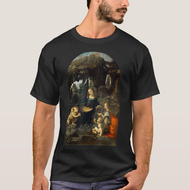Camiseta Virgin of the Rocks by Leonardo da Vinci  (Frente)