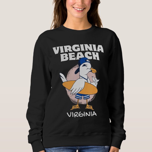 Camiseta VIRGINA BEACH Surfing Vintage Seagull Retro (Frente)