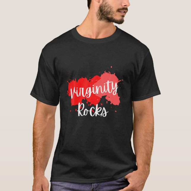 Camiseta Virgindade Rocha Vermelha Rosa (Frente)