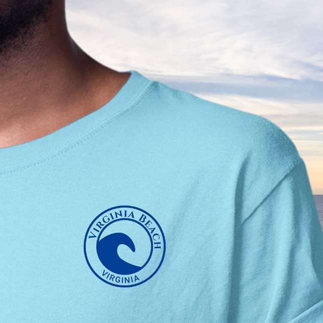 Camiseta Virginia Beach Blue Ocean Wave Circle Design (Criador carregado)