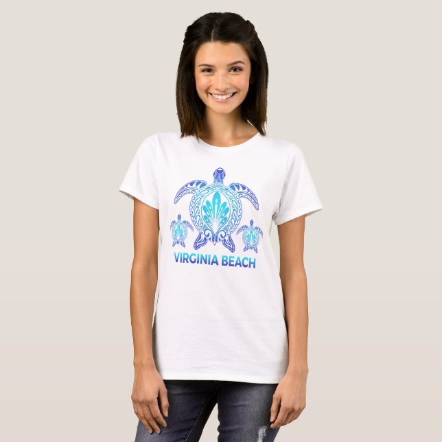 Camiseta Virginia Beach VA Ocean Blue Sea Turtle Souvenirs (Frente Completa)