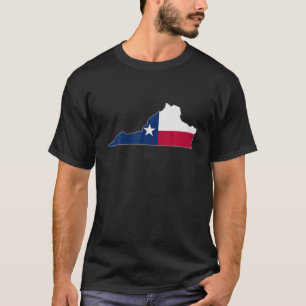 Camiseta VIRGINIA ESTADO MAPA TEXAS TX Flag Raízes Men G