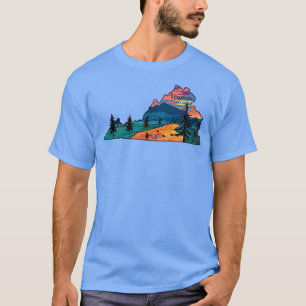Camiseta Virginia Fly State River Sunset por TeeCrea
