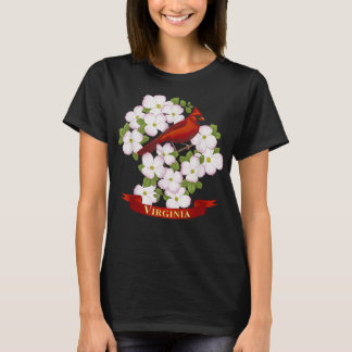 Camiseta Virginia Red Cardinal State Bird & Pink Dogwood Fl
