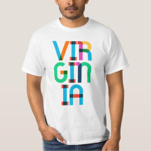 Camiseta Virginia Vintage Retro Colorido Arte Pop 80s Tipo