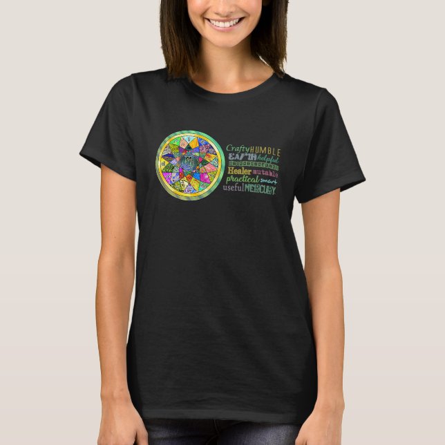 Camiseta Virgo Astrology Mandala characteristics traits  un (Frente)