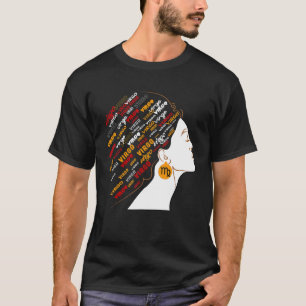 Camiseta Virgo Girl Africa Girl Zodiac Sina Aniversário