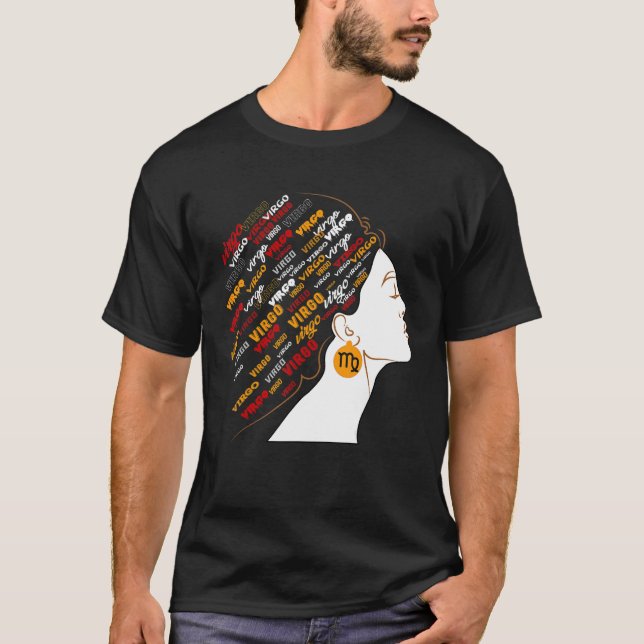 Camiseta Virgo Girl Africa Girl Zodiac Sina Aniversário (Frente)