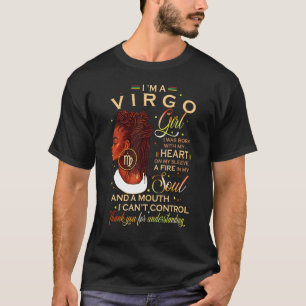 Camiseta Virgo Girl Afro Bloqueia Rapariga Zodiac Sinaliza